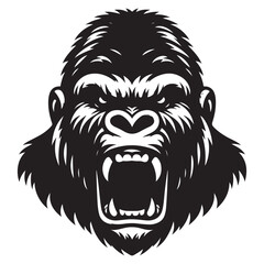 Fierce Gorilla Roaring Vector Illustration Symbol of Strength and Raw Power