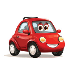 red car isolated on white