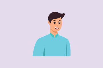 Laughing man's face. Face expressions Concept. Colored flat vector illustration isolated