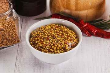 Spicy mustard sauce with seeds