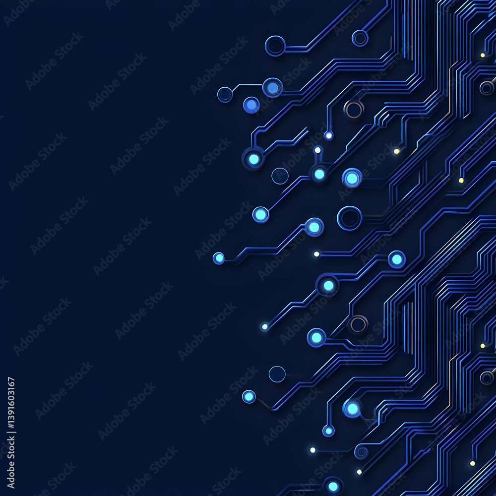 Poster abstract technology background with circuit patterns and lines