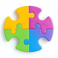 Obraz premium Colorful Puzzle Piece Fitting Perfectly into a Bright Background