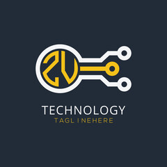 initial monogram for technology logo with circle style design