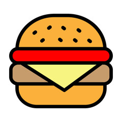Burger Vector Filled Icon Design