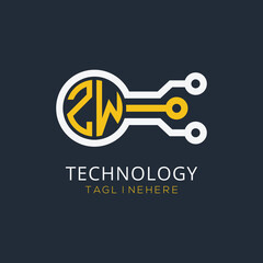 initial monogram for technology logo with circle style design