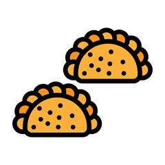 Empanada Vector Filled Icon Design