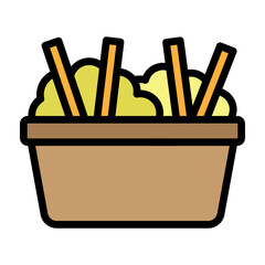 Poutine Vector Filled Icon Design