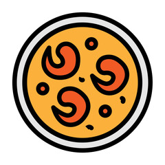 Fototapeta premium Tom Yum Soup Vector Filled Icon Design