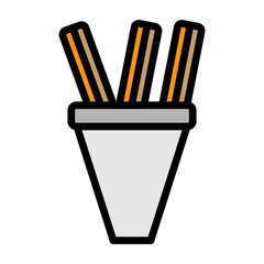 Churros Vector Filled Icon Design