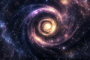 Obraz premium Galactic spiral showcasing vibrant colors and cosmic features in a star-filled universe
