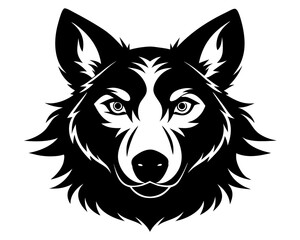 Fototapeta premium Dog Head Silhouette Vector & Loyal Pet Face SVG