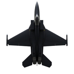 Black Fighter Jet Top View
