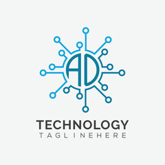initial monogram for technology logo with circle style design