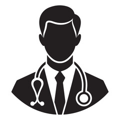 Medical Doctor Silhouette Illustration for Healthcare Related Designs