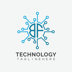 initial monogram for technology logo with circle style design
