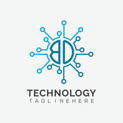 initial monogram for technology logo with circle style design
