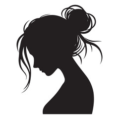 Woman Hairstyle Silhouette Bun Vector Illustration Profile Fashion Art