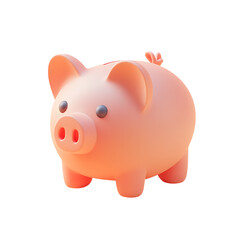 Obraz premium A 3D rendered piggy bank with a coin slot on top and a rounded body, designed in a soft and minimal style, isolated on a dark background to emphasize its form