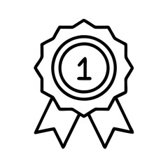 Number one award badge vector icon illustration for achievement success and best performance concept design