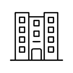 Apartment building outline vector illustration for real estate and architectural design projects icon style