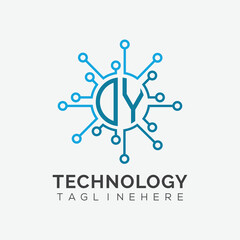 initial monogram for technology logo with circle style design