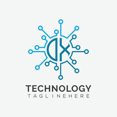 initial monogram for technology logo with circle style design