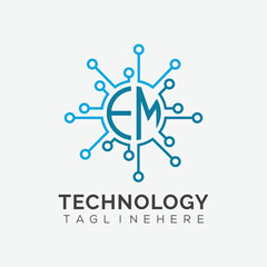 initial monogram for technology logo with circle style design