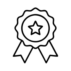 Star award badge vector graphic for achievement recognition and quality symbol design element isolated