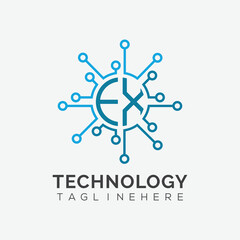 initial monogram for technology logo with circle style design