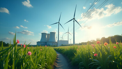 Integrated sustainability in power generation combines innovative renewable practices and cutting edge technologies to ensure reliable environmentally sound energy production in  Photo Stock  Concept 