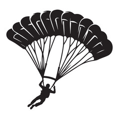 Silhouette Skydiving Illustration Vector Graphic Design Element