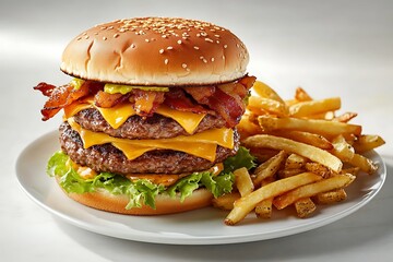 burger and fries