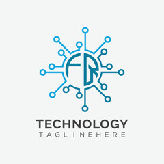 initial monogram for technology logo with circle style design