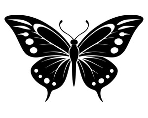 Butterfly Silhouette Vector & Elegant Insect SVG