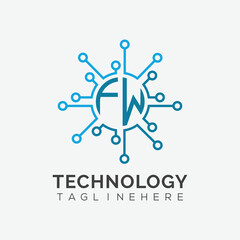initial monogram for technology logo with circle style design
