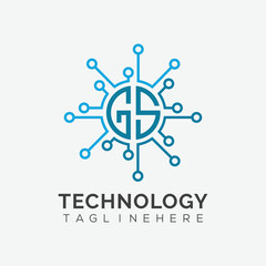 initial monogram for technology logo with circle style design