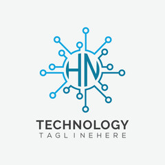 initial monogram for technology logo with circle style design