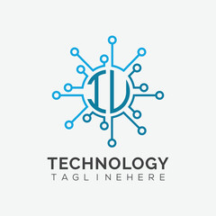 initial monogram for technology logo with circle style design