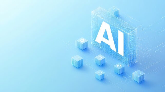 AI-themed 3D graphic