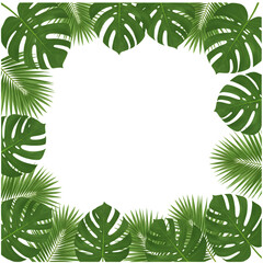 Fototapeta premium Tropical Leaf Frame: Green Border