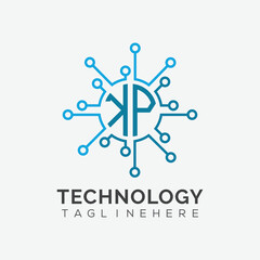 initial monogram for technology logo with circle style design