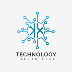 initial monogram for technology logo with circle style design