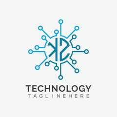 initial monogram for technology logo with circle style design