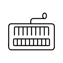 Find simple outline drawing of a music box with crank for musical instrument enthusiasts and collectors online now