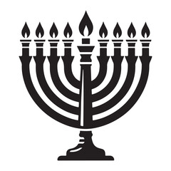 Menorah Silhouette Illustration for Hanukkah Celebration Designs
