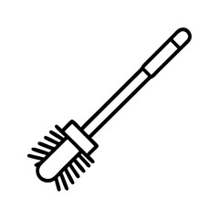 Toilet bowl brush cleaning tool vector illustration for bathroom hygiene and plumbing maintenance supplies