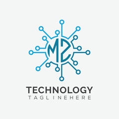 initial monogram for technology logo with circle style design