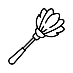 Feather duster cleaning tool for dusting furniture and surfaces at home for household chores icon