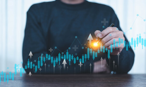 Business Fund Return on Digital Background with Finance and Rates. Financial Accounting of Investment with Investors and Accountants. Technology.