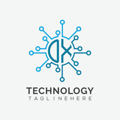 initial monogram for technology logo with circle style design